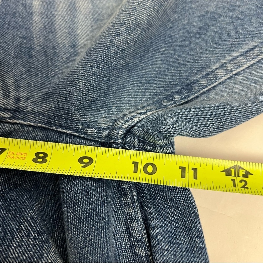 POPSUGAR Womens Crop Blue Jeans Size 2 Distressed Vintage Wash Wide Flare Leg - Picture 10 of 13